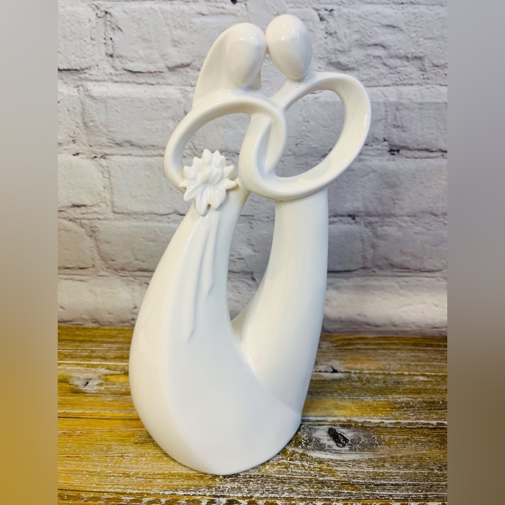 Circle of Love Forever White Porcelain Sculpture by Kim Lawrence